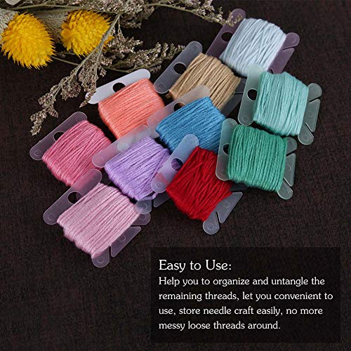 LOKUNN 100 PCS Embroidery Floss Bobbins Embroidery Floss Organizer - color: Blue*100