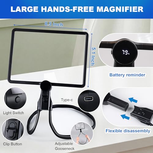 10X Magnifying Glass with Light for Reading