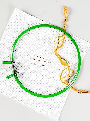 Nurge Premium Quality, Metal Spring Tension Embroidery Hoops, Cross Stich Hoop, Darning Hoops, Embroidery Tension Shed (Green, Siz Mix) - color: Green, size: Mix Sizes
