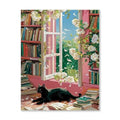 RLTXBUK Cat Cross Stitch Kits, Black Cat Book Stamped Counted Cross Stitch Kits for Adults, Book Lovers Reader Gifts for Women, Pet Lover Gifts, 11.8x15.8 Inch - color: cat-8