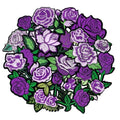 25PCS Purple Rose Iron on Patches, Embroidered Flower Applique Patches - color: purple