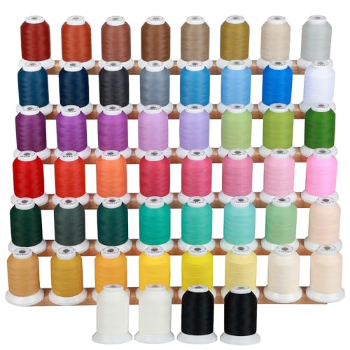 New brothread 52 Spools 40WT 100% Frosted Matt Embroidery Machine Thread - color: 52 colors - 550yd per spool, size: 40WT