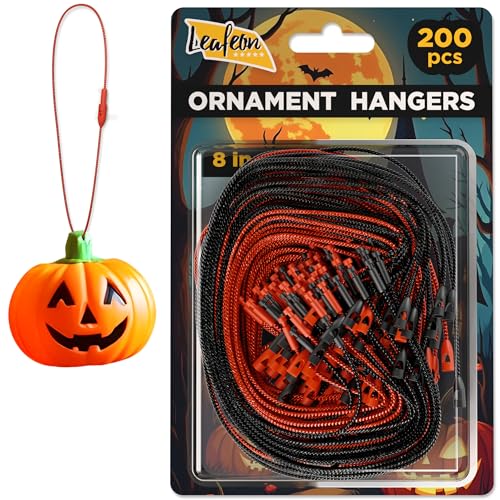 Christmas Ornament Hooks Black and Red - 200 pcs Durable Ornament Hangers - Pre-Cut Ornament String with Snap for Christmas Tree - color: 200 Pcs Black & Red