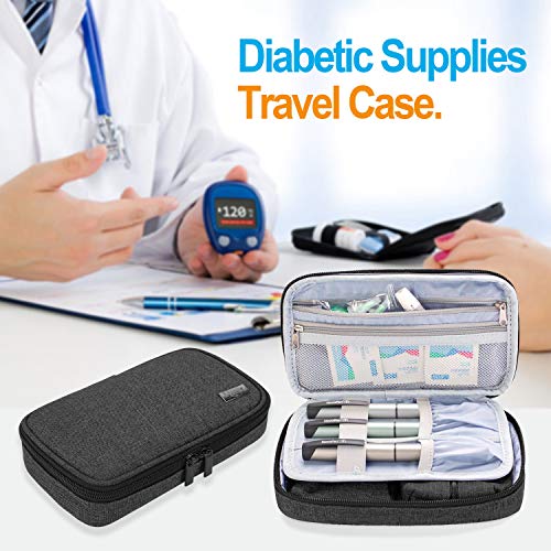 LLUXJA Diabetic Supplies Travel Case, Black - color: Black