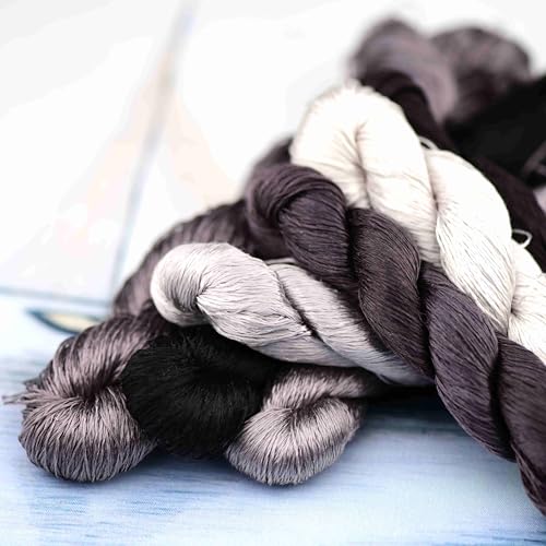 Natural 100% Silk Thread, Handmade Embroidery Thread Silk Floss 7 Colors 110m Each (14) - color: 14