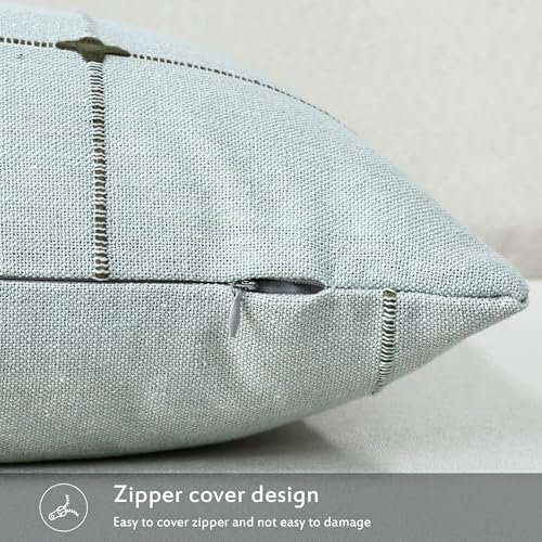 Green Linen Plaid Throw Pillow Covers 12x20 Set of 1 - color: Green Plaid, size: 20" x 12" (Pack of 1)