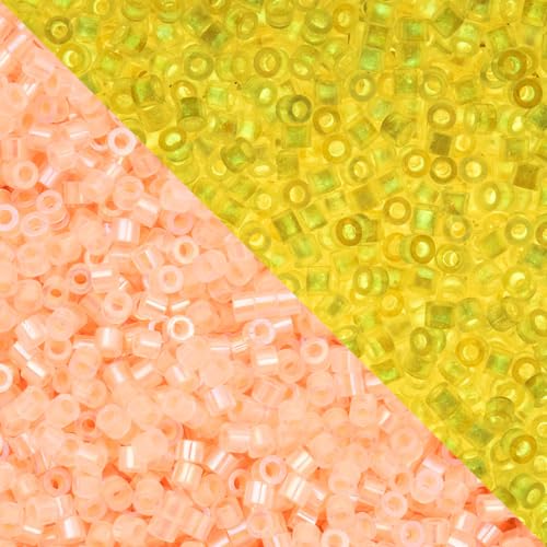 John Bead 25g Cylin Beads Orange Glow in Dark AB 11/0 Glass Cylindrical Seed Beads for Jewelry Bracelets Necklaces Earrings Making Embroidery - color: Orange Glow in Dark AB