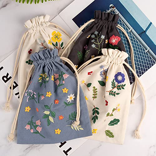 12 Pcs/Set Linen Embroidery Fabric 19 x 19 Inch Cloth Needlework - size: 19×19Inch