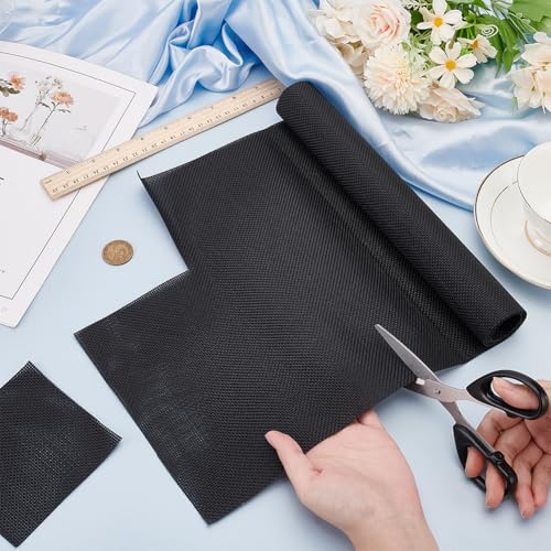 BENECREAT 14CT Plastic Cross Stitch Fabric, 39.3x11.8 Inch Black Cross Stitch Vinyl Aida Cloth for Craft Embroidery, Handmade Needlework, DIY Handicrafts, 1mm Thick - color: Black