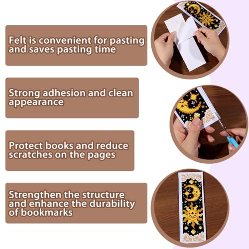 ORIGACH 6 Set Tarot The Sun and Star Cross Stitch Bookmark Kit for Beginner - style: Tarot