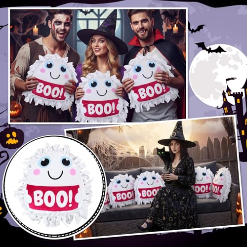 Weysat 6 Sets Boo! Halloween Ghost Tied Pillow Craft Kit No Sew DIY Craft - style: Halloween Ghost