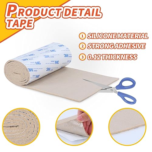 Felt Furniture Pads, 5 x 120 x 0.12 Inch Felt Strips - color: Beige, size: 5" x 120" (1 Pack)