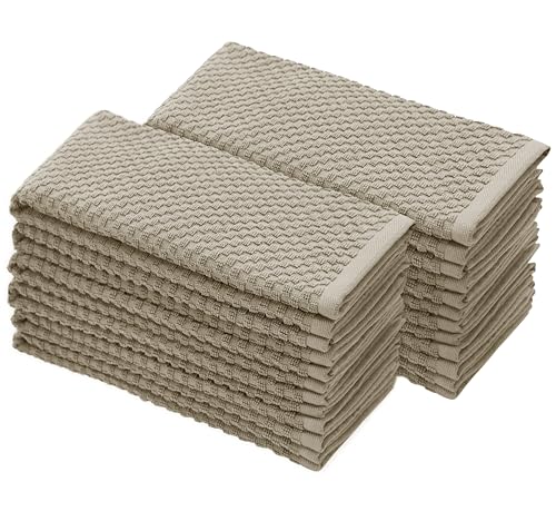 COTTON CRAFT Amazing Kitchen Towel - 12 Pack 100% Cotton Waffle Terry Towel - color: Beige, size: 12 Pack