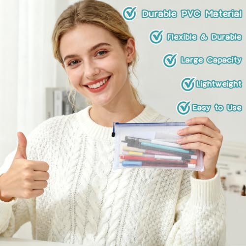 MAQIHAN Mesh Zipper Pouch Bags - A6 Small Zipper Pouch, 4.7 x 9.3 Inch - size: 4.7 x 9.3 Inch