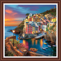 Dimensean Counted Cross Stitch Kit for Beginners, 11CT Unprinted Cross-Stitch Kit Easy Patterns Needlepoint Kit Cross Stitching Embroidery Kit Supplies-Seaside Scenery 18x18 inch - color: ColorDIY01