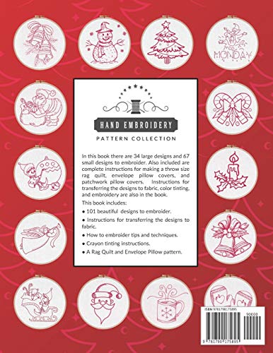 101 Christmas Designs to Embroider: Designs for Hand Embroidery and Color Tinting (Hand Embroidery Pattern Collection)