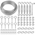 TooTaci 1/16 Wire Rope Kit, 100ft Vinyl Coated 304 Stainless Steel Cable - style: 100ft 1/16" Wire Rope with Clamps