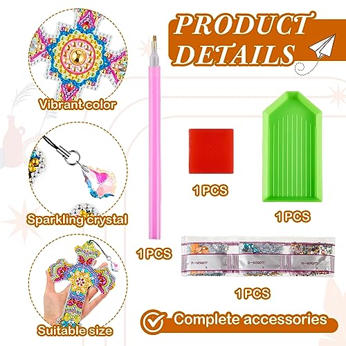 Ireer 6 Pcs Cross 5d Diamond Art Bookmarks for Adult，DIY Painting Kit - style: Vintage