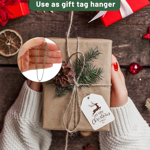 Shappy 1000 Pcs Christmas Ornament Hooks, Green - color: Green