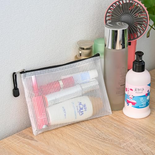 Plastic Mesh Zipper Pouch, 12Pcs Zipper File Bags with Label Pocket, Game Boards Storage Bags, Waterproof Document Storage Bags for Office Home Travel (B6 Size 7.6x5.3 in) - size: B6 Size 7.6x5.3 in