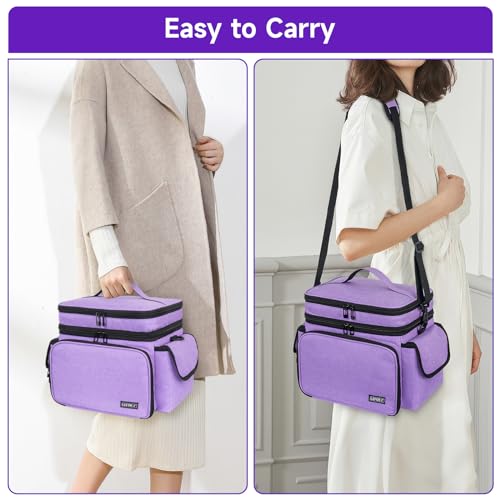 LEFOR·Z Sewing Supplies Organizer Storage Bag(10.5 x 8 x 9inch),Sewing Box - color: Purple