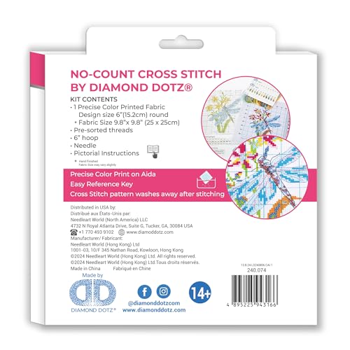 DIAMOND DOTZ Spring Flight Stamped Cross Stitch for Adults, Counted Pattern - color: Spring Flight