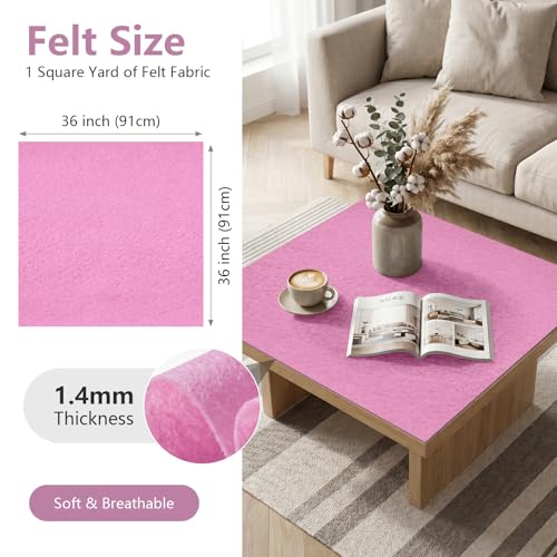 Lilac Soft Felt Sheet 36'' X 36'', 1.4mm Large Felt Fabric Sheet for Crafts - color: Lilac