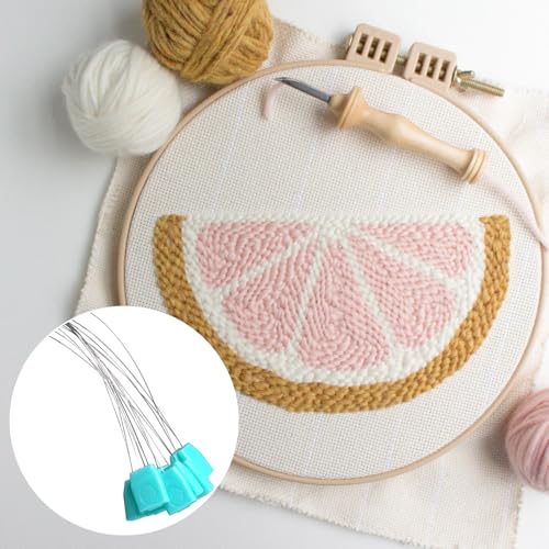 Pndeyo 8pcs 7.87" Long Punch Needle Threaders, Punch Needle Threading Tool, Stitching Needle Threader Sewing Accessories for Embroidery Cross Stitch DIY Crafts - color: 7.87" Long-Blue