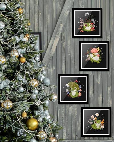 TINDTOP 4 Pack Embroidery Kit for Adult, Embroidery DIY Starter Kit - color: Frog