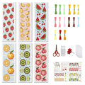 FREEBLOSS 6 Set Cross Stitch Bookmark Kit Stamped Cross Stitch Kit - style: Fruit