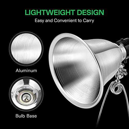 VIVOSUN 8 Pack Clamp Lamp Light with Detachable 5.5 Inch Aluminum Reflector - size: 5.5 Inch-8 Pack