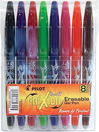 PILOT Pen 31569 FriXion Ball Erasable &, Assorted Color Inks, 8-Pack Pouch - size: 0
