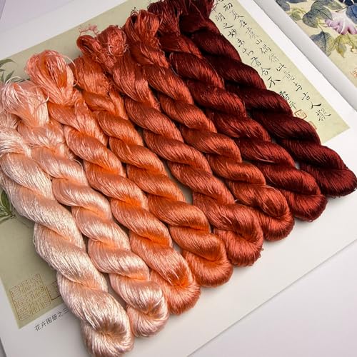 100% Mulberry Silk Embroidery Thread 8 Colors 110m Each (33) - color: 33