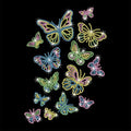 14 Pcs Butterfly Rhinestone Iron on Hotfix Transfer Decal, Bling DIY Patch Clothing Repair Applique T-Shirt Vest Shoes Hat Jacket Decor Clothing DIY Accessories - style: Butterfly