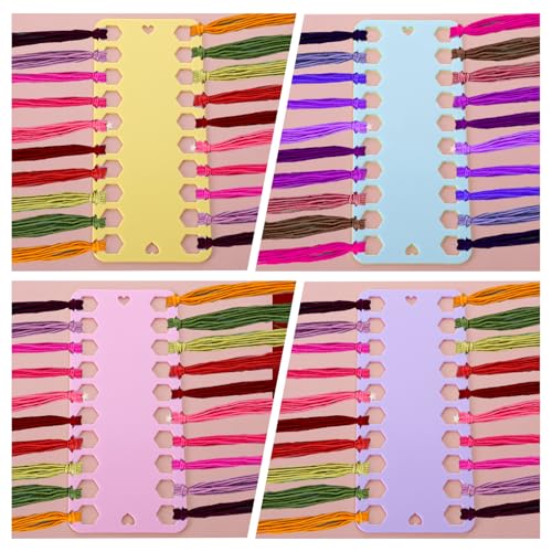 10PCS Embroidery Floss Organizer, Needlepoint Embroidery Thread Organizer Cross Stitch Supplies Plastic Sewing Threads Winding Plate Board Card Storage Tool (Mixcolor)