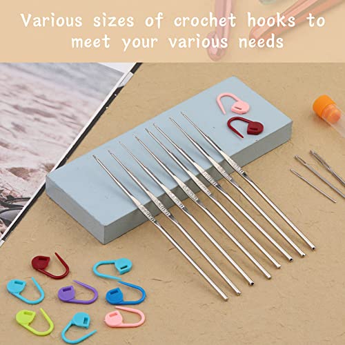 22 Pcs Crochet Hooks Set, Ergonomic Lace Crochet Hook Knitting Needles - size: 22 PCS
