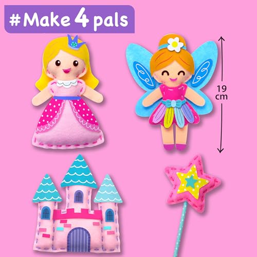 EZCRA Fairy Sewing Kit for Kids Ages 4-8 - 4 Beginner Projects - color: Princess 4-in-1