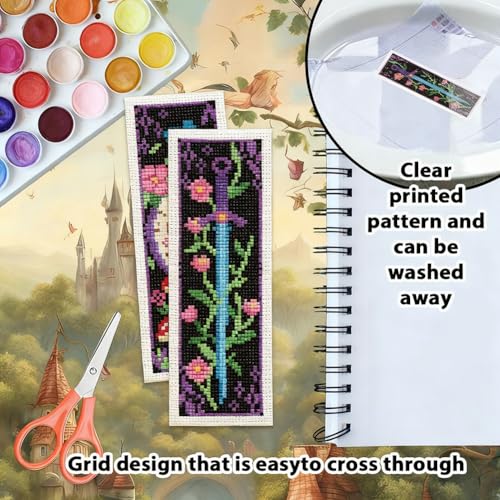 ORIGACH 6 Set Fairy Tale Fantasy Cross Stitch Bookmark Kit for Beginner - style: Fairy Tale Fantasy