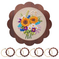 4 Sets Wood Embroidery Hoop Frame 8 Inch Sunflower Embroidery Display Frame Large Round Wooden Embroidery Frame for Finished Cross Stitch Hoop Frame DIY Decor Sewing Ornaments - style: Retro Brown