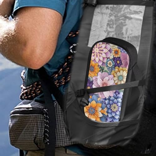 Bohemian Flower Diabetic Supplies Bag Carrying Case Organizer For Diabetes Testing Kit, Blood Glucose Monitor Kit with Meter, Blood Sugar Test Strips, Lancets, Lancing Device, Alcohol Wipe - color: Bohemian Flower