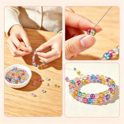 GLRXMX 2100Pcs Glass Beads 2mm Round Seed Beads for Jewelry Making - color: Lightpurple