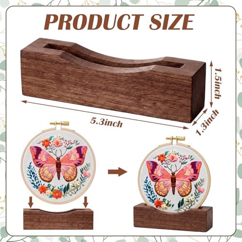 Chunful 6 Pcs Embroidery Hoop Display Stand, 5.3" X 1.3" X 1.5", Walnut - color: Walnut, size: 5.3" X 1.3" X 1.5"