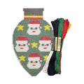 Howie's Needlepoint Christmas Needlepoint Kits, 18CT Printed Embroidery Pattern Starter Kits, Stamped Patterns Canvas Kits(Christmas Lights-Santa,4x3inch) - color: Christmas Lights-Santa