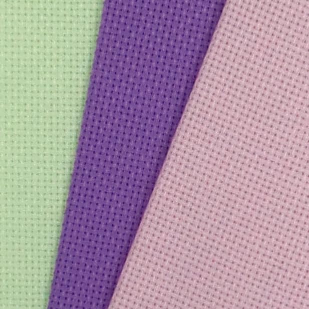 KCS 3 pc of 12" x 18"(30cmx45cm) 16CT Counted Cotton Aida Cloth Cross Stitch Fabric (Lavender+Pink+Light Green) - color: Lavender+pink+light Green