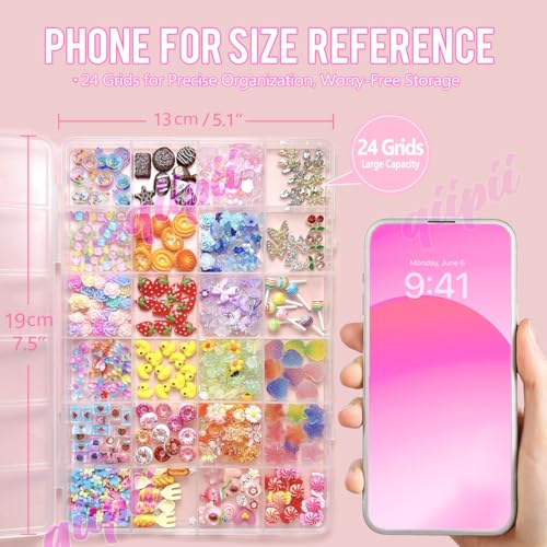 qiipii 3Pcs 24-Grid Clear Plastic Organizer White Fixed Compartment Storage Box for Rhinestones Beads, Earrings Art DIY Craft Jewelry, Diamond Accessories Small Parts, Items (7.48"L x 5.12"W x 0.6"H) - color: 24 Grids, size: 3 Pcs