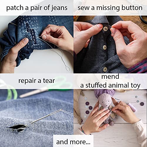 Vellostar Small Sewing Kit for Adults, Portable Needle & Thread Repair Set - color: Small Black
