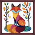 Funchey Counted Cross Stitch Kits for Adults Needlepoint Kits Unprinted Cross Stitching Embroidery Kit 11CT Cross Stitch Supplies-Colorful Fox 18x18 inch - color: ArtsKit17