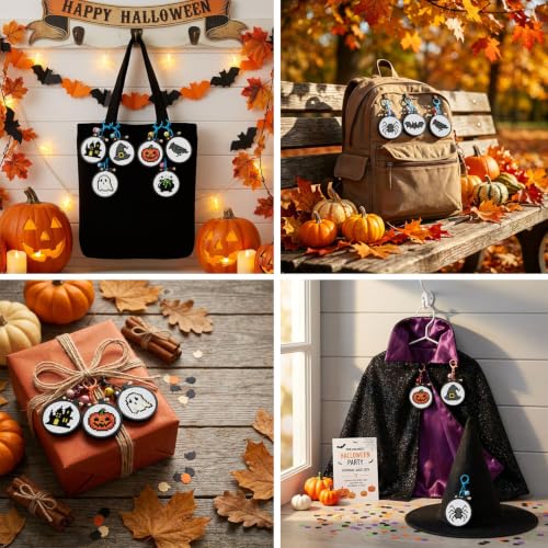 7 Pack Halloween Stamped Cross Stitch Kits for Adults Beginners with Frame - color: Halloween Cross Stitch Kits