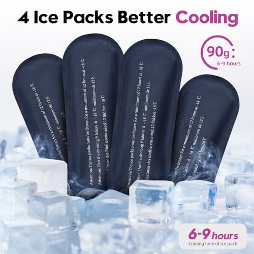 ALLCAMP Insulin Travel Cooler Case, Large Capacity, 4 Ice Packs, Purple - color: Purple