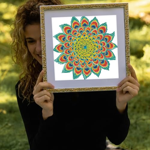 DIAMOND DOTZ Peacock Mandala Pattern Diamond Painting for Adults with Gems